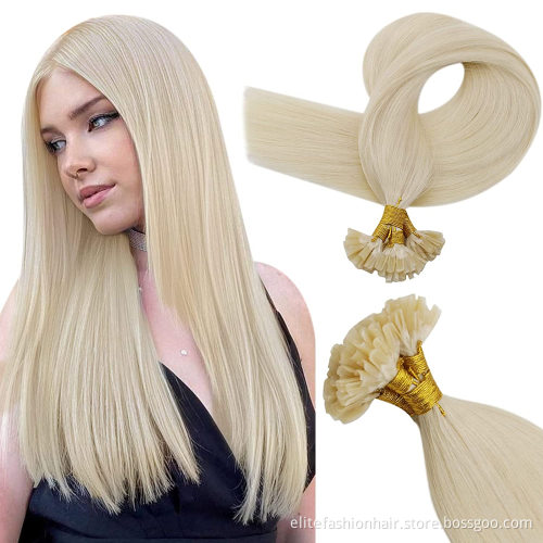 Popular for woman Looks natural high quality remy cuticle hair extensions double drawn Nail U tip Hair Hot fusion Hair extension